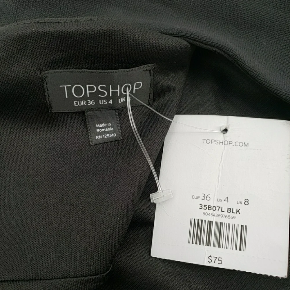 Topshop Wide Strap Cutout Black Midi Dress